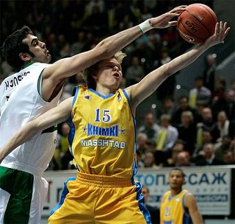 Sonseca en el partido de ULEB frente al Khimki ruso