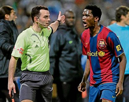 Etoo marcó dos goles fente al Recreativo de Huelva
