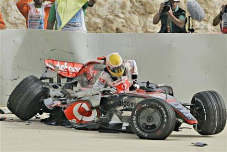 Accidente de Hamilton en Bahrein