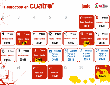 Calendario de retransmisiones para la Eurocopa en Cuatro